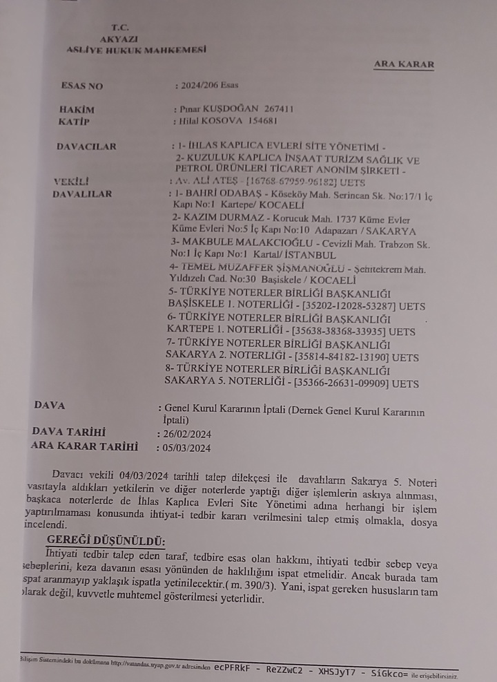 Açılan Dava ve Verilen Ara Karar