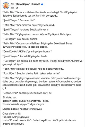 Fatma Başkanın Paylaşımı
