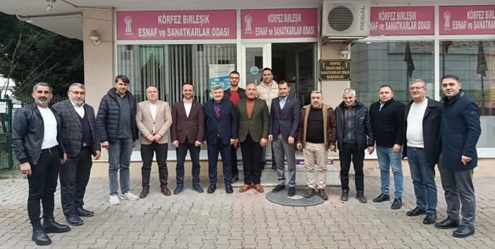 Başkan Okudan ve ekibi Körfez Birleşik Esnaf ve Sanatkarlar Odasını ziyaret ettiler