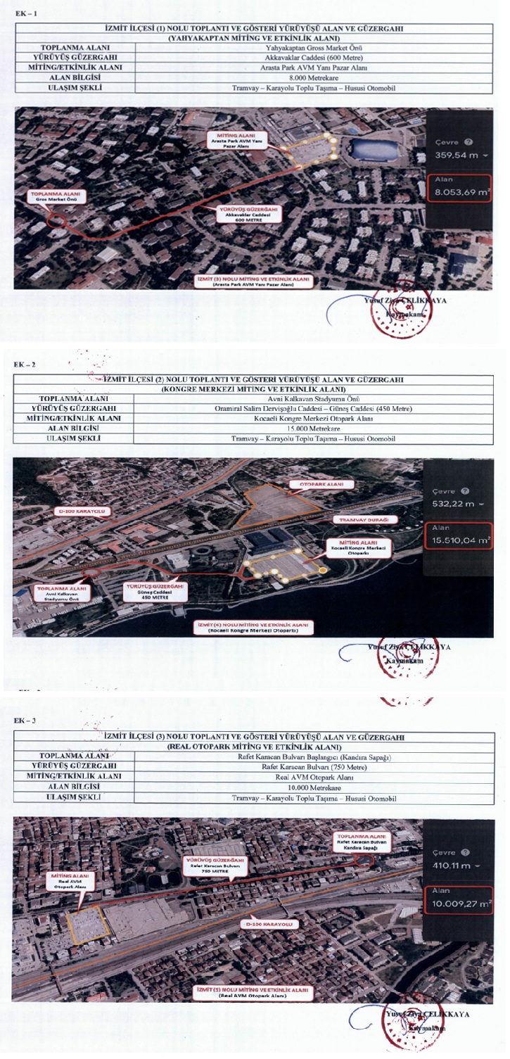 Güzergah ve alanlar