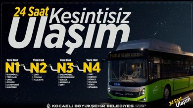 Kocaeli’de Ulaşım Artık 24 Saat