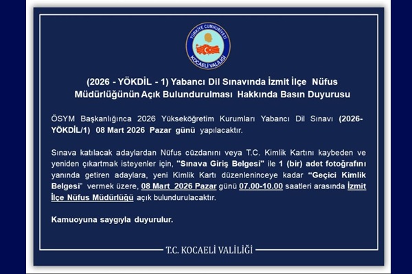 (2026 - YÖKDİL - 1) Basın Duyurusu