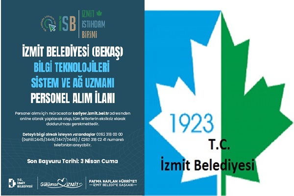 İzmit belediyesine BT uzmanı alımı