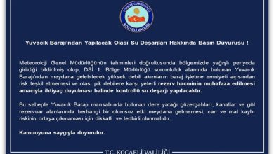 Yuvacık Barajı’ndan Yapılacak Olası Su Deşarjları Hakkında Basın Duyurusu