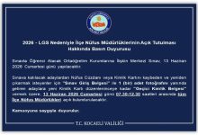 2026 – LGS İlçe Nüfus Müdürlüklerinin Açık Tutulması Duyurusu