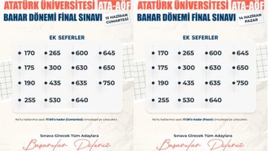ATA-AÖF Sınavına 15 farklı Hat Desteği