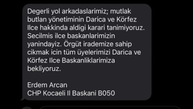 Arcan: “Darıca Ve Körfez Örgütlerimize Sahip Çıkıyoruz”