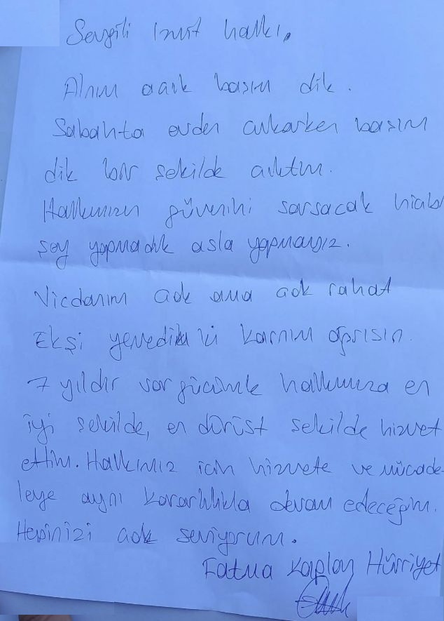 Fatma Başkandan Kocaeli Halkına Mektup orijinal