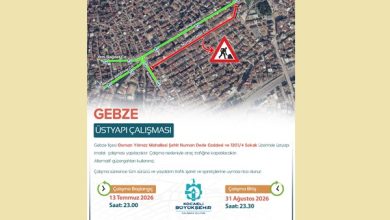 Gebze’de Şehit Numan Dede Caddesi geçici olarak trafiğe kapatılıyor