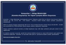 Karayolları 1. Bölge Müdürlüğü (Kandıra-Kaynarca) Yol Yapım Çalışma Basın Duyurusu