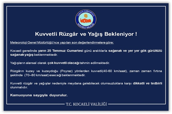 Kuvvetli Rüzgâr ve Yağış Bekleniyor!