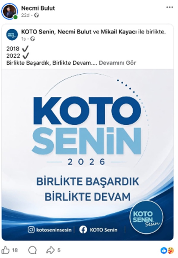 Necmi Bulut yeniden adaylığını açıkladı