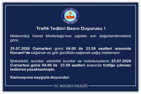 Trafik Tedbiri Basın Duyurusu!
