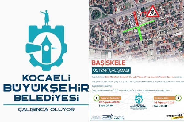 Başiskele Atatürk Caddesi araç trafiğine kapatıldı