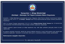 Karayolları 1. Bölge Müdürlüğü (Kartepe - Akmeşe) Yol Yapım Çalışma Basın Duyurusu