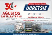 Zafer Bayramı’nda Kocaeli’de ulaşım ücretsiz