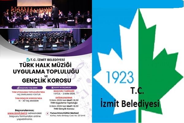 İzmit Belediyesi Türk Halk Müziği Uygulama Topluluğu ve Gençlik Korosu için başvurular başlıyor
