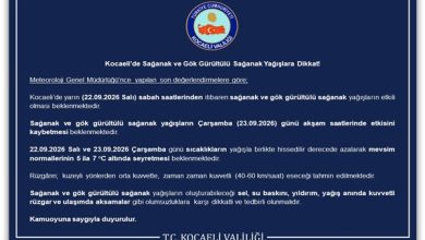 Kocaeli’de Sağanak ve Gök Gürültülü Sağanak Yağışlara Dikkat!
