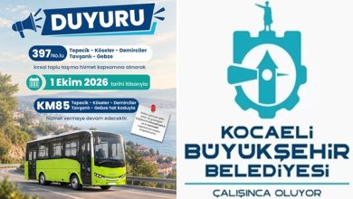 397 No’lu hat KM85 olarak sefer yapacak