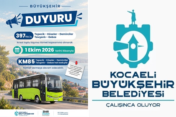 397 No’lu hat KM85 olarak sefer yapacak