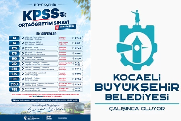 Büyükşehir’den KPSS için özel ulaşım planlaması
