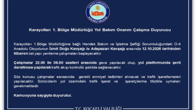 Karayolları 1. Bölge Müdürlüğü Yol Bakım Onarım Çalışma Duyurusu