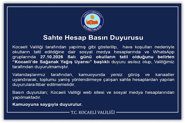 Sahte Hesap Basın Duyurusu